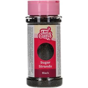 FunCakes Sugar Strands Black: Cake Sprinkles, Ottimo Gusto, Decorazioni di Zucchero, Ottimo per Decorare Torte, Cupcake e Biscotti, Sprinkles, 80 g