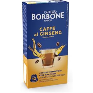 Caffè Borbone Ginseng - Caffè al Ginseng - 60 capsule (6 confezioni da 10) - Compatibili con le Macchine ad uso domestico Nespresso*