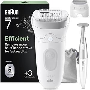 Braun Silk-Épil 7 Epilatore Elettrico Donna, Accessori, 7-241, Argento