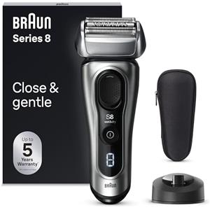 Braun Serie 8 Rasoio Elettrico Barba, Custodia, 8517s Argento