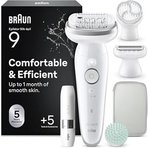 Braun Silk-Épil 9 Epilatore Elettrico Donna, Accessori, 9-381 Argento