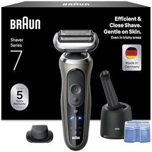 Braun Serie 7 Rasoio Elettrico Barba 72-C7200cc, Accessorio, Smartcare, Oro