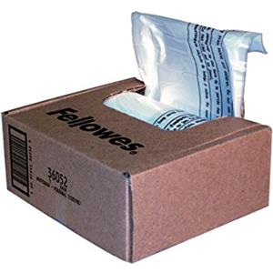 Fellowes Sacchetti per distruggidocumenti fino a 30 L - Confezione da 100 Sacchetti per rifiuti di distruggidocumenti - Sacchi trasparenti resistenti per cestino per uso casa e piccolo ufficio
