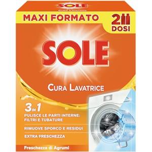 Sole Cura Lavatrice Freschezza di Agrumi, Confezione da 2 Cura Lavatrice da 250 ml