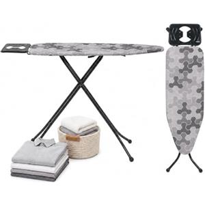 COGLIANESE CASA & RICAMBI Asse da Stiro Regolabile e Richiudibile con Supporto Ferro e Stabile | Copriasse di alta qualità lavabile, salvaspazio, 8 altezze 73-93 cm, piano 110 x 38 cm, struttura in ferro Ø25 mm (Grigio)