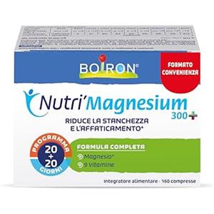 Boiron Nutri'Magnesium 300+ - Magnesio, Vitamine B ed E, 160 Compresse