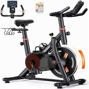 GIDGIMO Cyclette da Casa 2026 con Resistenza Magnetica Regolabile 100 Livelli, Spinning Bike Silenziosa con Schermo LCD, Sedile Traspirante, Sensore di Frequenza Cardiaca, Capacità Massima 150KG