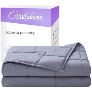 Dailydream Coperta ponderata terapeutica cotone, 9,5 kg, per adulti, 155 x 200 cm, grigio