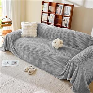 Royhom Telo Copridivano 2 Posti, Pelosa Copridivano Angolare, Grigio Copri Divano, Copertura Divano con Base Antiscivolo (Pelosa Grigio, 180x260 cm)