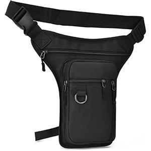 Fueegue Marsupio da gamba per uomini e donne, multiuso, per moto, viaggi, escursionismo, arrampicata, colore nero