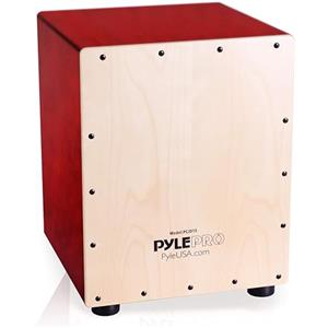 Pyle Percussione Cajon Strumento Musicale Acustico con Corde, Marrone, Legno di Betulla 30,5 x 30,5 x 46 Centimetri, Peso 4 Chilogrammi, Piedini Antivibrazione, Perfetto per Tutti i Livelli
