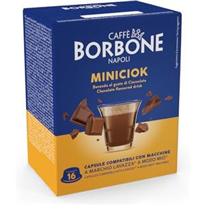 Caffè Borbone MiniCiock, Bevanda al gusto di Cioccolato - 96 capsule (6 confezioni da 16) - Compatibili con le Macchine ad uso domestico Lavazza* A Modo Mio*