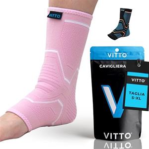 VITTO Cavigliera Ortopedica - Cavigliera Sportiva per Distorsione, Tutore Caviglia per Tendinite Di Achille e Artrite (Rosa, M)