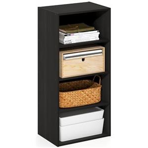 Furinno BASIC Libreria a 4 Ripiani, Scaffale, Organizzatore, 11 x 17 x 35, Espresso