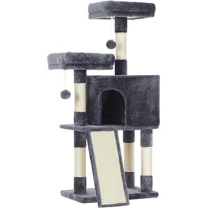 Feandrea Albero per Gatti, Casetta da 115cm, Tiragraffi, Grigio Antracite PCT141G01V1