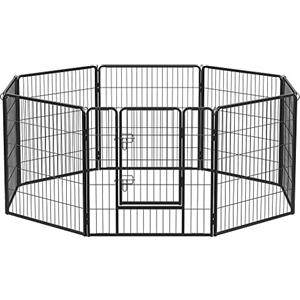 Feandrea Recinto per Animali Box per Cani, 8 Pannelli 77 x 80 cm, Nero PPK88H