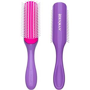 Denman Curly Hair Brush D3 (African Violet) 7 Row Styling Brush for Detangling, Separating, Shaping and Defining Curls - For Women and Men