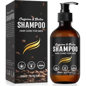 CJXHJY Shampoo alla caffeina (300 ml), con biotina e rinforza crescita capelli - Riduce perdita capelli, cura capelli per uomini
