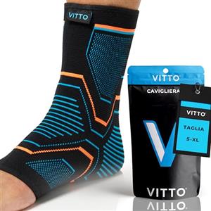 VITTO Cavigliera Ortopedica - Cavigliera Sportiva Per Danni Ai Legamenti, Caviglie Deboli, Tendinite Di Achille e Artrite (Manica, XL)
