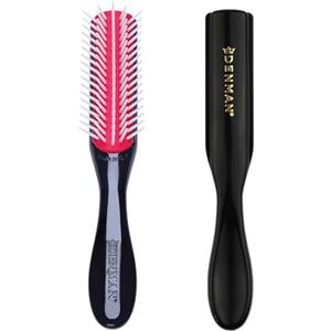 Denman Curly Hair Brush D14 (Black) 5 Row Styling Brush for Detangling, Separating, Shaping and Defining Curls, Fringes & Bangs - For Women and Men