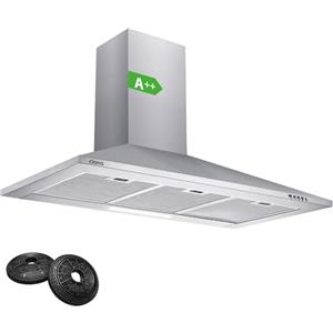 CIARRA CBCS9201 Cappa Aspirante 90 cm Classe A++, 406 m³/h 60dB Argento