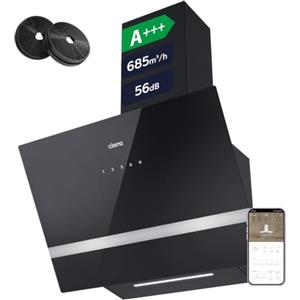 CIARRA CBCB6736H Cappa Aspirante Inclinata Decorativa 60cm Classe A+++ Nero