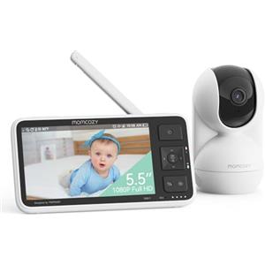 momcozy BM03S Baby Monitor Senza WiFi Portata 500m, 5,5" 1080P, 5800mAh