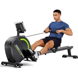 Dripex Vogatore con 16 Livelli di Resistenza Magnetica, Vogatore Professionale per Casa con Display LCD e App Bluetooth, Ultra Silenzioso, Stabile e con Portata Fino a 160 kg (Verde prato)