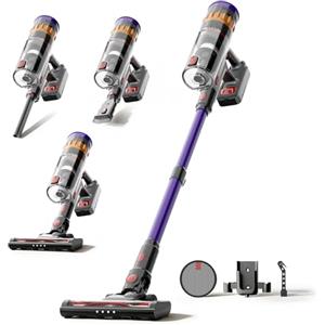 Lefant V1 Aspirapolvere Senza Fili 40000Pa, Scopa Elettrica con LED Touch, Anti-Groviglio, Filtrazione 5 Stadi, 42 Min Autonomia, Batteria Rimovibile, 750ml, per Pavimenti, Tappeti e Peli Animali