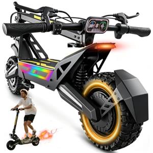 Tigoten J2 max Monopattino Elettrico Adulto, 11 Pollici Scooter Elettrico Pieghevole, Batteria 48V 18.2Ah, Autonomia 50km, Display HD, Doppio Freno a Disco e Ammortizzatori, Regalo per Natale e Laurea, IPX5