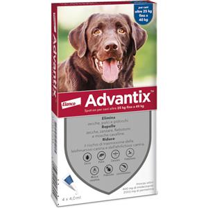 Advantix Spot-on per cani oltre 25 kg fino a 40 kg - 4 pipette (4,0 ml)