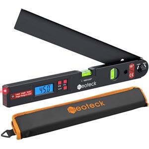Neoteck 0~225°/40cm Misuratore Angolo Digitale Laser 3-5m Retroilluminato | Inclinometro Elettronico Precisione ±0,5°con Doppia Livella a Bolla LCD Blocco Meccanico Borsa Falegnami Costruzione Fai da T