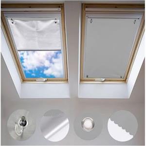 johgee Tenda Oscurante senza Foratura 96x120 cm, Tende Termica con Ventosa,Grigio