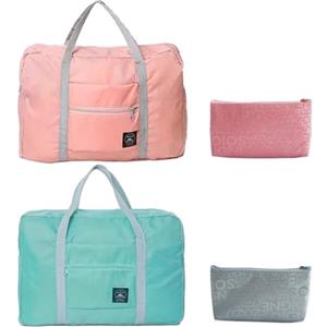 JSTHHTT 2 Pcs Bagaglio a Mano Borsone da Viaggio Sottosella Pieghevole Borsa da Cabina Borsa Aereo Borsa Palestra, Borsa Viaggio Donna, Pieghevole a Tracolla Grande Leggero Valigia a Mano Sportiva
