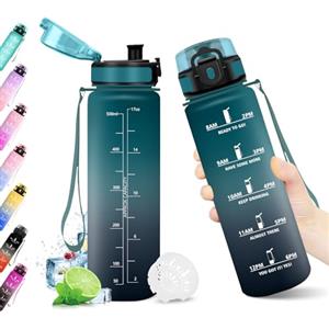 KollyKolla Borraccia 500ml, Riutilizzabile, Bottiglia con Filtro, con Indicatore del Tempo Motivazionale senza BPA, A Prova di Perdite, ideale per Bambini, Scuola, Ufficio