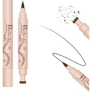 ZukqrymluvIQ Penna per lentiggini e eyeliner 2 in 1, penna naturale realistica, durevole, impermeabile, neutro, leggero, naturale, per tutti i tipi di pelle (marrone caffè)