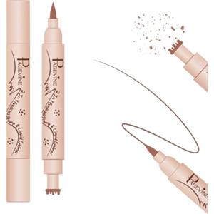 ZukqrymluvIQ Penna per lentiggini e eyeliner 2 in 1, penna naturale realistica, durevole, impermeabile, neutro, leggero, naturale, per tutti i tipi di pelle (Marrone chiaro)