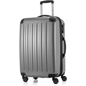 Hauptstadtkoffer ALEX Trolley Rigido Espandibile 65 cm (74 L) con Lucchetto a Combinazione, Valigia da Viaggio Robusta con 4 Ruote Doppie, Argento