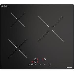 FIREGAS Piano cottura a induzione 7400 W, 3 zone di cottura, funzionamento touch, spegnimento automatico, sicurezza bambini, piano cottura in ceramica