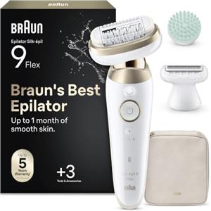 Braun Silk-Épil 9 Flex Epilatore Elettrico Donna, Accessori, 9-071 3d Oro