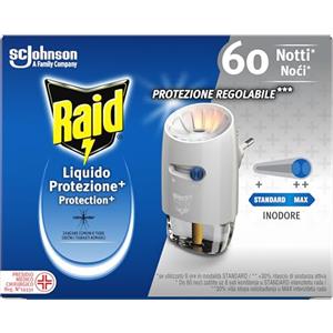 Raid Liquido Elettrico Antizanzare, Inodore, 1 Diffusore e 1 Ricarica