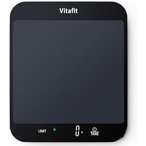 Vitafit 15kg Bilancia Cucina Digitale, Precisione 1g dalla Nostra Bilancia Fabbrica Professionale Dal 2001, Approvata LFGB Bilancia Alimentare per Cucinare e Cuocere, 215x180mm, 3 Batterie AAA, Nera