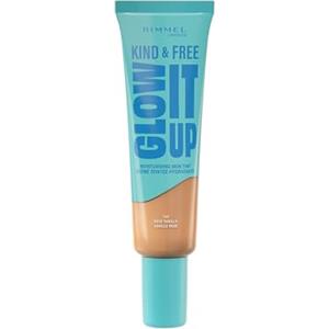 Rimmel London Kind & Free GLOW IT UP Fondotinta Idratante, 150, Rose Vanilla, Lenisce la pelle sensibile, Colorito sano e luminoso, Idrata per tutto il giorno, 30 ml
