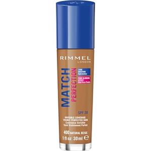 Rimmel London Match Perfection Foundation - Fondotinta Liquido a Pelle Perfetta e Levigata con SPF 20 - Natural Beige - 30 ml