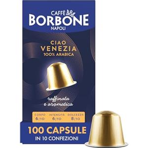 Caffè Borbone Miscela Ciao Venezia - 100 Capsule ALLUMINIO (10 confezioni da 10) - Compatibili con le Macchine ad uso domestico Nespresso®*