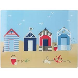 Creative Tops Coastal Glass Work Surface Protector, tagliere multifunzionale in vetro temperato, tagliere con design marittimo, 40 x 30 cm