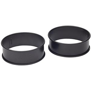 KitchenCraft Kitchen Craft KCPOACHETTE Set di 2 Anelli Antiaderenti per Uova, Hierro fundidoEsmaltado, Nero
