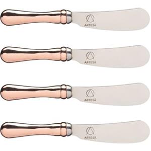 Artesa Artesà Set Coltelli da Burro con Manico Oro Rosato, Manico 12 cm, Acciaio Inossidabile, Multicolore, 0.3 x 1.7 x 12 cm, 4 Pezzi