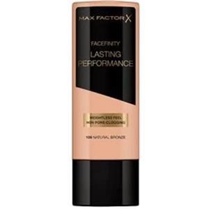 Max Factor - Fondotinta Liquido Lasting Performance - Alta Coprenza, Finish Matte e Lunga Durata - 109 Natural Bronze - 35 ml