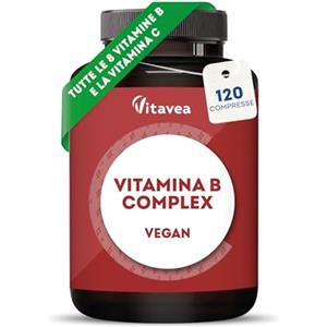 Vitavea Vitamina B Complex + 20 mg Vitamina C - 8 Vitamine B - Trattamento 4 Mesi